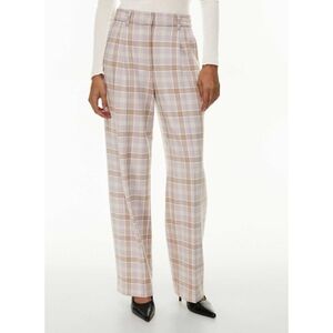 ARITZIA WILFRED Effortless Pants Wide Leg Plaid Twill gray morado + Purple 0